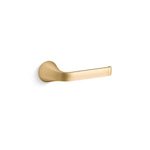 Cursiva Wall-Mount Single Post Toilet Paper Holder in Vibrant Brushed Modern Brass