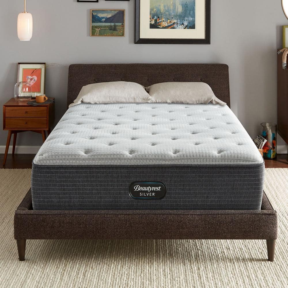 Twin XL Medium White Cotton Innerspring Mattress with Boxspring