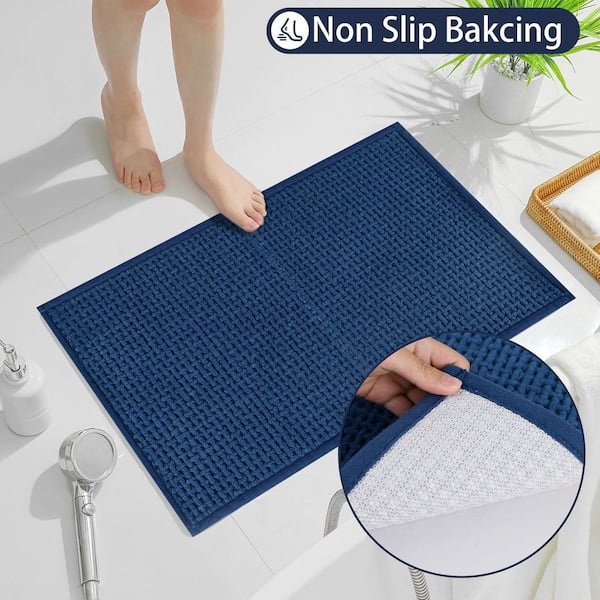 ilemong Bath Mat Quick Dry 15.7 in. x 23.6 in. Non-Slip Bathroom