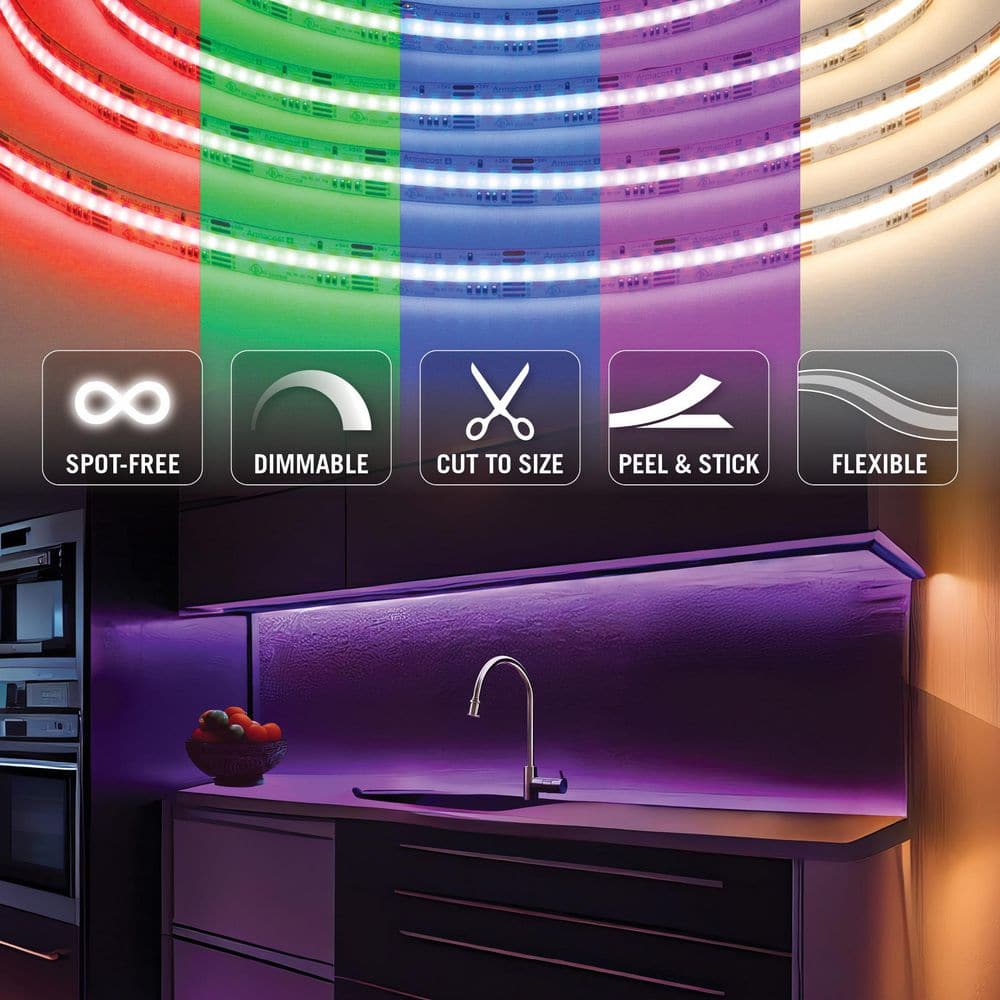 32 ft Multicolor LED Tape Light with Continuous Color