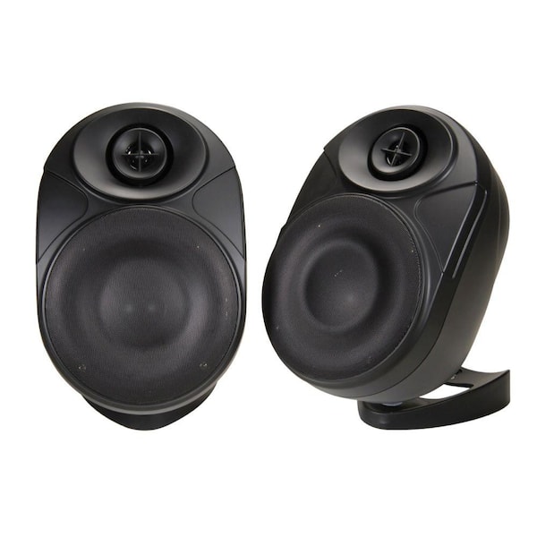 NXG 6 in. Weather Resistant Wireless Indoor/Outdoor Powered Speakers - Black