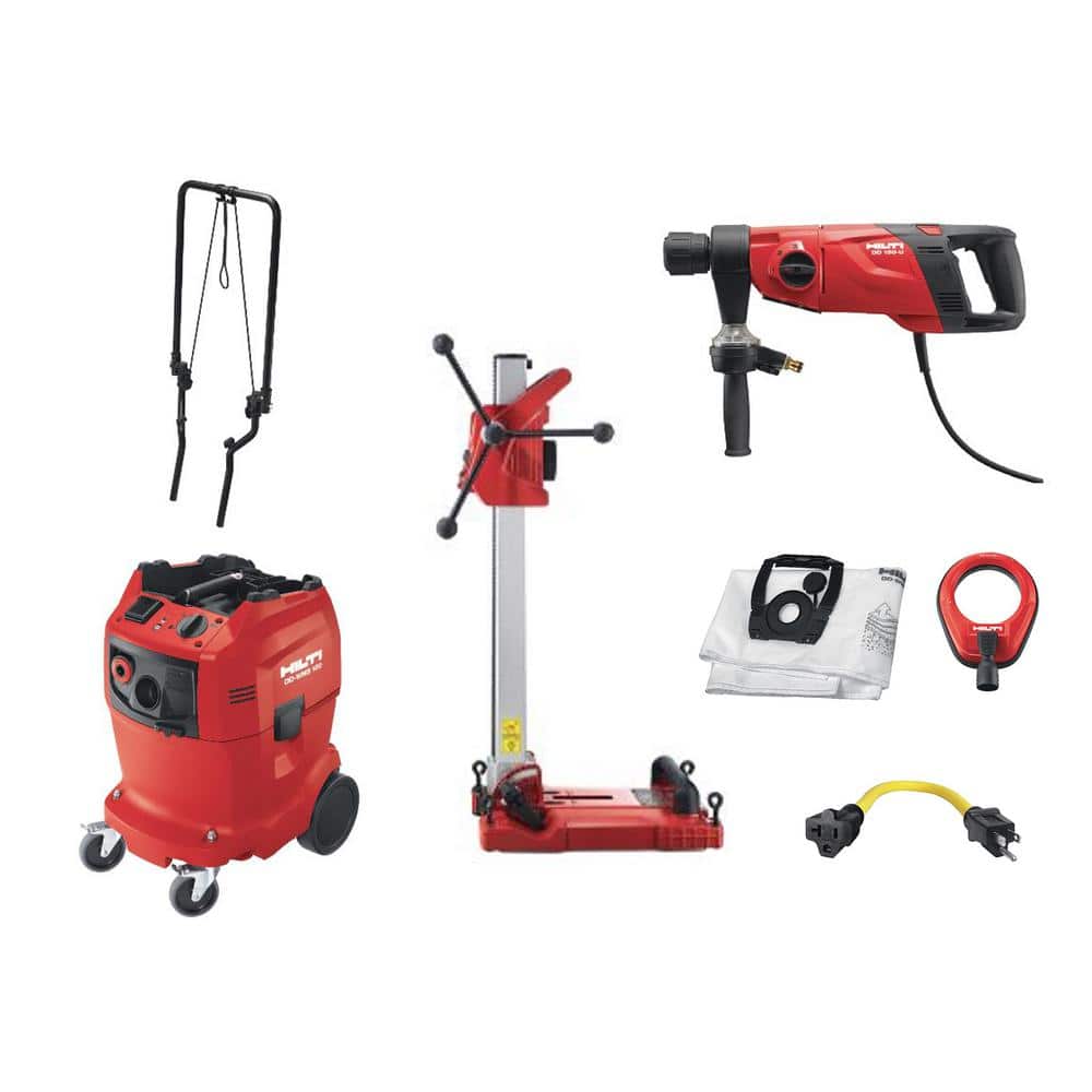 Hilti 120-Volt DD 150-U BI 3-Speed Diamond Coring Rig Kit with Motor, Drilling Stand and Water Management System -  3679405