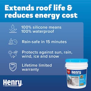 887 Tropi-Cool White 100% Silicone Reflective Roof Coating 4.75 gal.