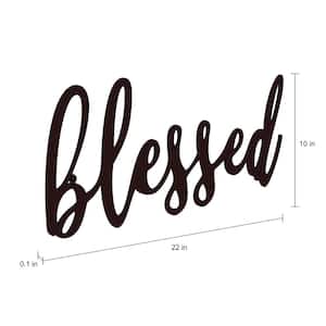 "Blessed" Metal Cutout Sign