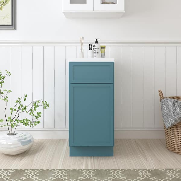 Vanity Art 15 in. W. x 21 in. D x 32.5 in. H 1-Drawer Bath Vanity Cabinet Only in Sea Green