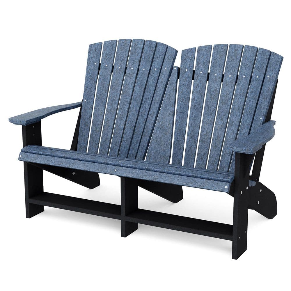 Heritage Patriot Blue and Black HDPE Plastic Outdoor Double Adirondack price history on PriceWatchPro