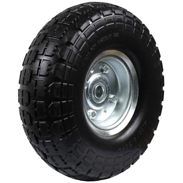 Flat Free Solid Rubber 10" wheel 500lb Load Rating 5/8 Axle 10X2.5  53CM88 
