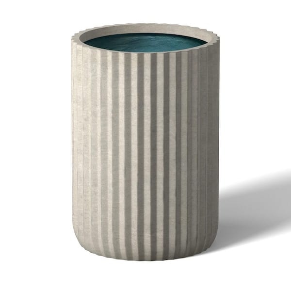 Morrava 14.5 in. Large Light Gray(Premium Inner) Concrete Round Planter / Pot with Drainage Holes