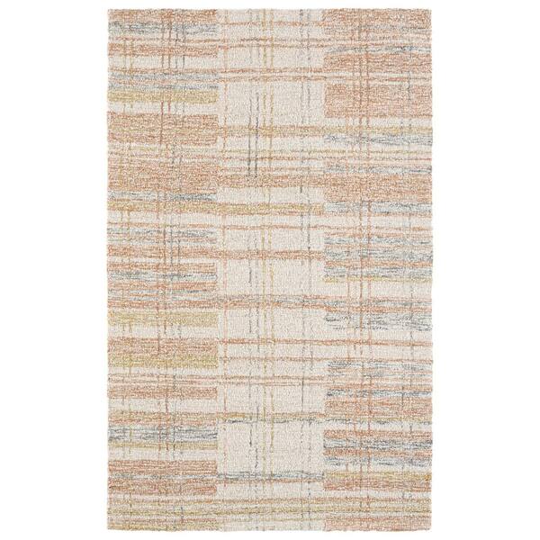 Metro 4 ft. x 6 ft. Ivory/Rust Plaid Area Rug