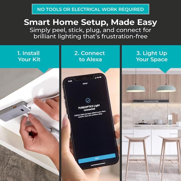 Pure Optics 9 in. Works with Alexa Smart LED Under Cabinet