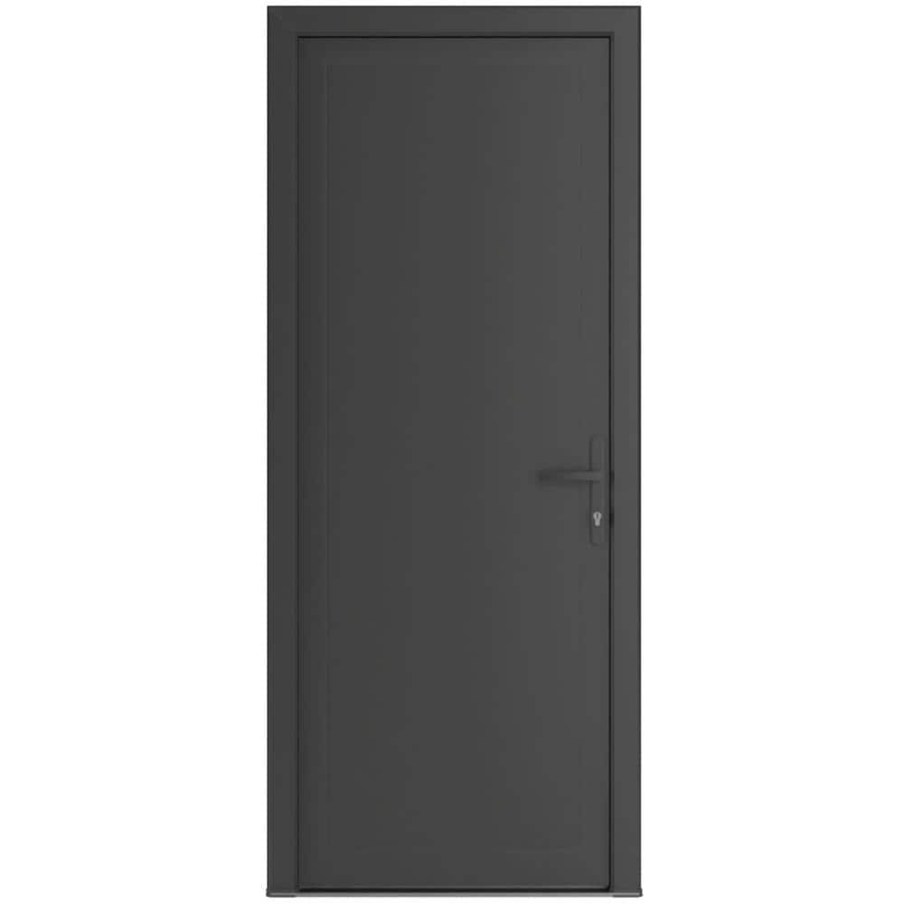 36 in. x 80 in. Left-hand/Inswing Frosted Glass Antracite Grey Steel Prehung Front Door with Hardware price history on PriceWatchPro