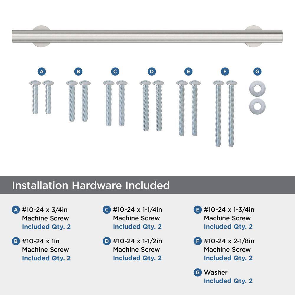 Brushed Nickel Modern Appliance Pull with Mounting Hardware