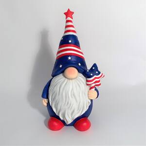 Christmas Gnome Holding Small Tree with Green Star Hat