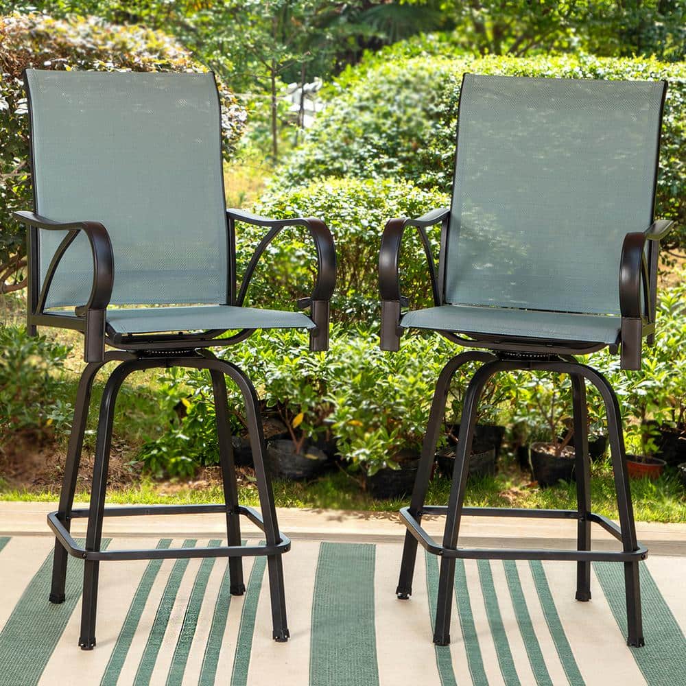 29 in. H Swivel Metal Frame Outdoor Bar Stools (2-Pack) price history on PriceWatchPro