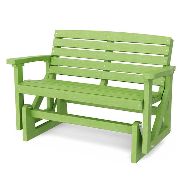 Wildridge Classic 2-Person Lime Green Plastic Outdoor Glider