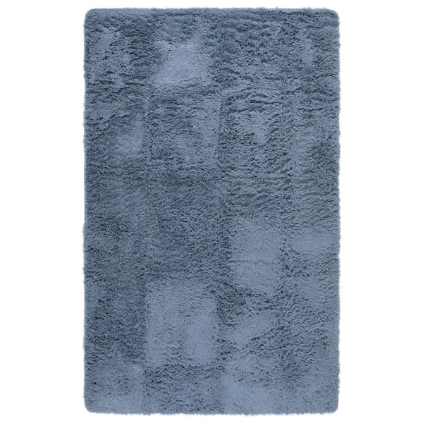 Rainbow Shag 5 ft. x 7 ft. Gray Modern Solid Area Rug