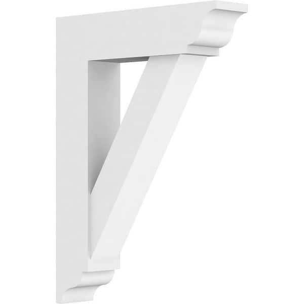 Ekena Millwork Standard Traditional 3 in. W x 22 in. H x 16 in. D Signature Urethane Polyurethane Bracket With Traditional Ends