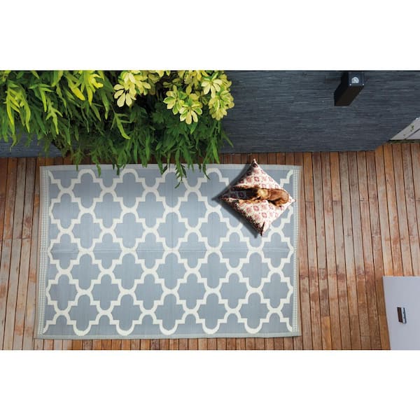 Beverly Rug 10 X 13 Grey White Lightweight Moroccan Trellis