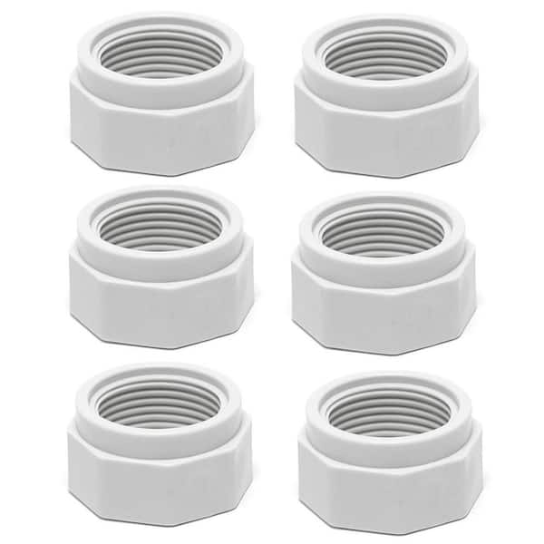 Unbranded 180 280 380 Swimming Pool Cleaner Feed Hose Nut Part in White (6-Pack)