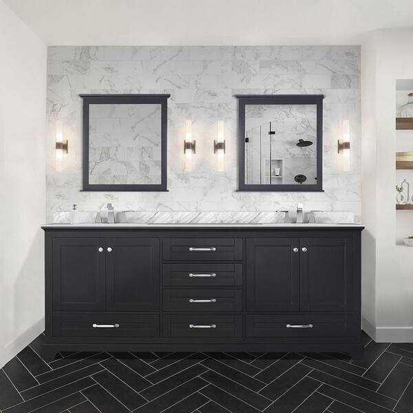 Lexora Dukes 80 in. W x 22 in. D Espresso Double Bath Vanity without