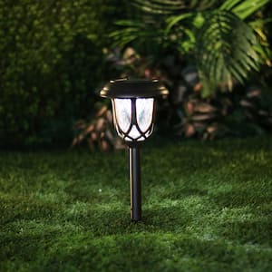17 in. Tall Solar Powered Bronze Super Bright High Lumen LED Outdoor Path Light Stakes (Set of 2)