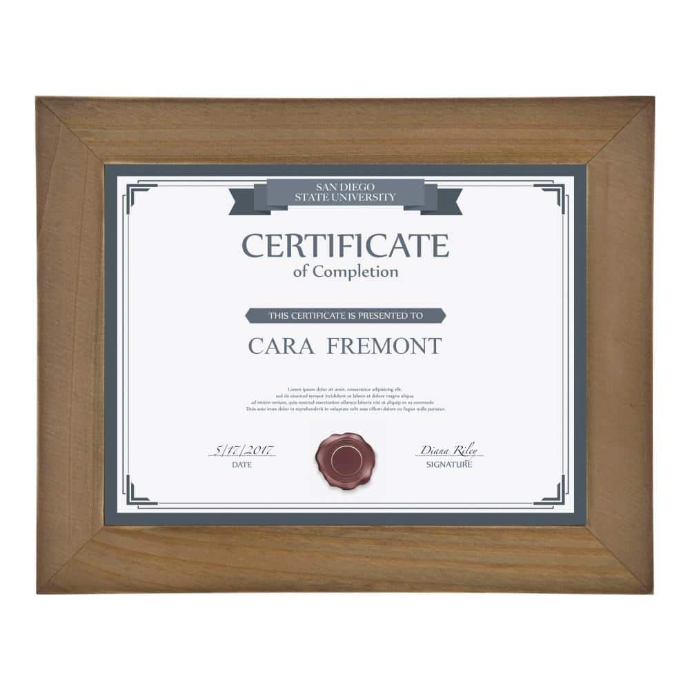 Classic Rustic Brown Wood Certificate Frames, 8.5x11, Set of 4
