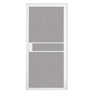 ClearGuard 36 in. x 80 in. Universal White Surface Mount Steel Security Door with Meshtec Screen