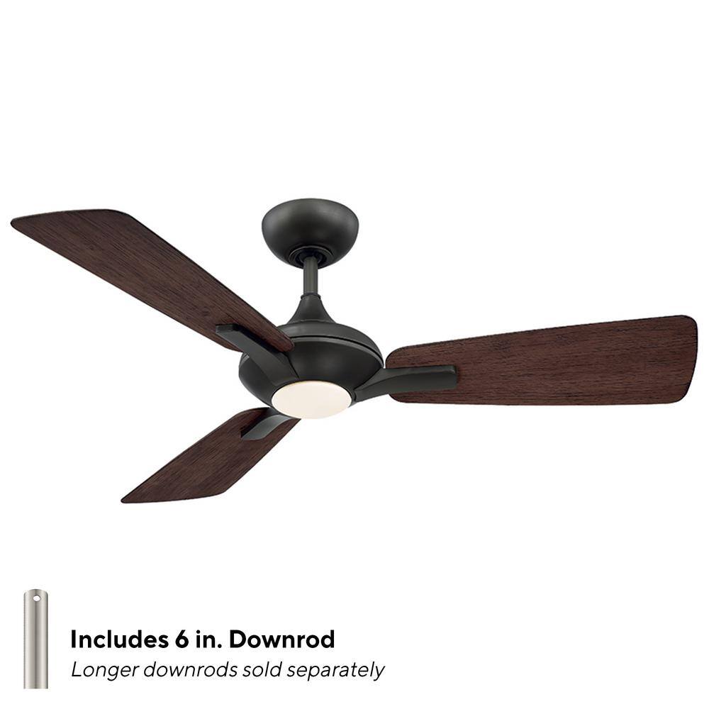 Mykonos 52'' Bronze and Dark Walnut Smart Ceiling Fan with LED Light