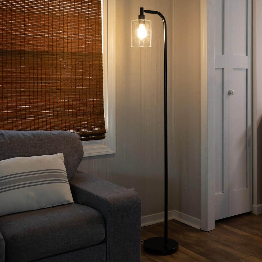 Lavish Home 65.75 in. Tall Black Standard Modern Floor Lamp with
