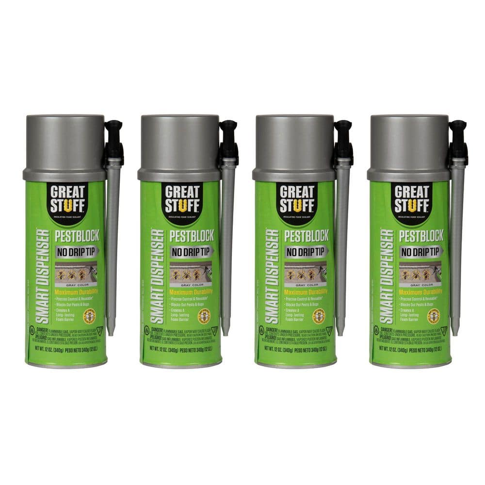 Smart Dispenser 12 Oz. Pestblock Insulating Spray Foam Sealant (4-Pack)