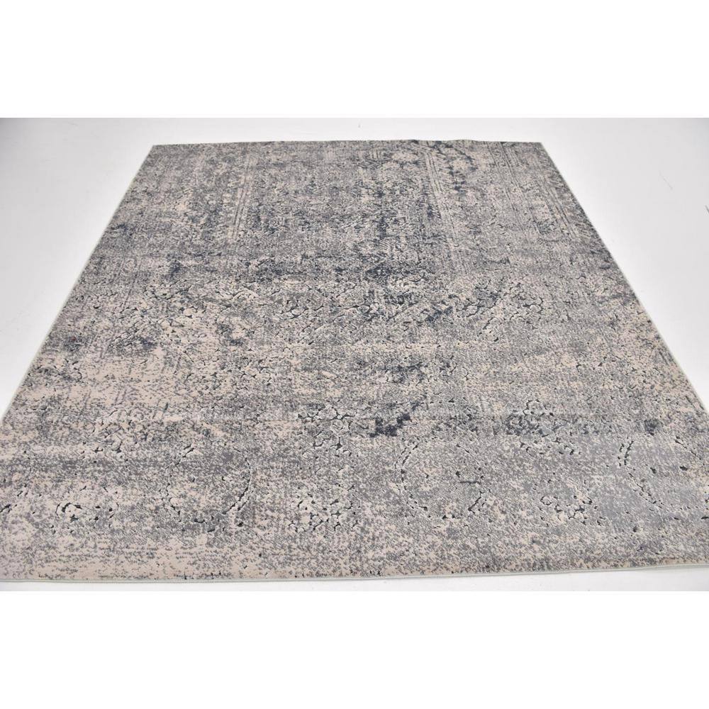Gray Square Stain-Resistant Synthetic Indoor Rug