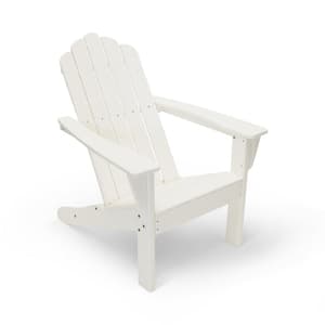 Marina White Plastic Outdoor Patio Adirondack Chair