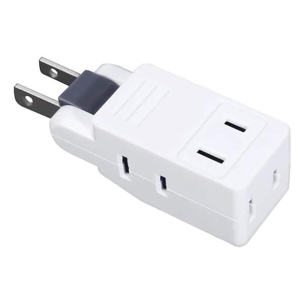 2 Prong Swivel Wall Adapter Electrical 4 Way Outlet Expander Multi Plug Extender Splitter Ungrounded Mini Plug