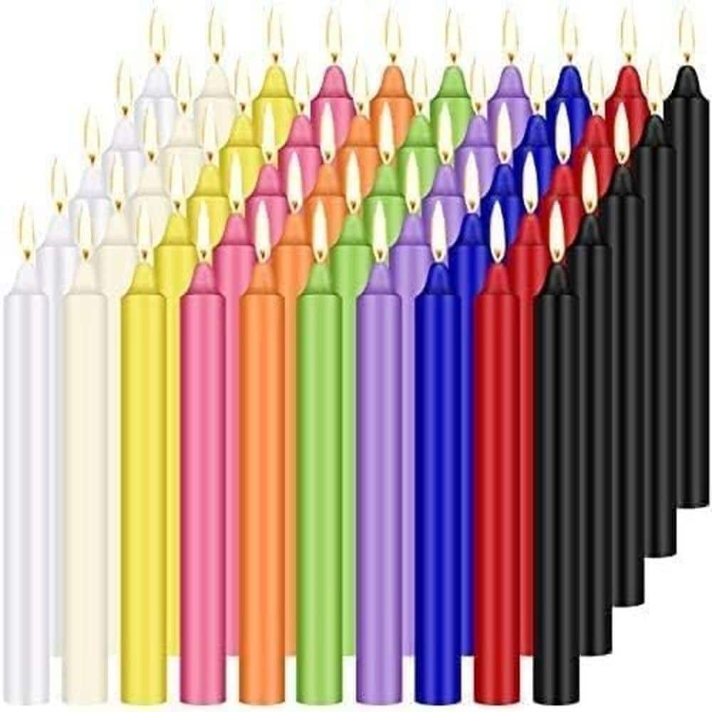 Mini Chime Ritual Spell Taper Candles 4 Inch Unscented Paraffin Wax Cotton Wick 2 Hour Burn Assorted Colors Set price history on PriceWatchPro