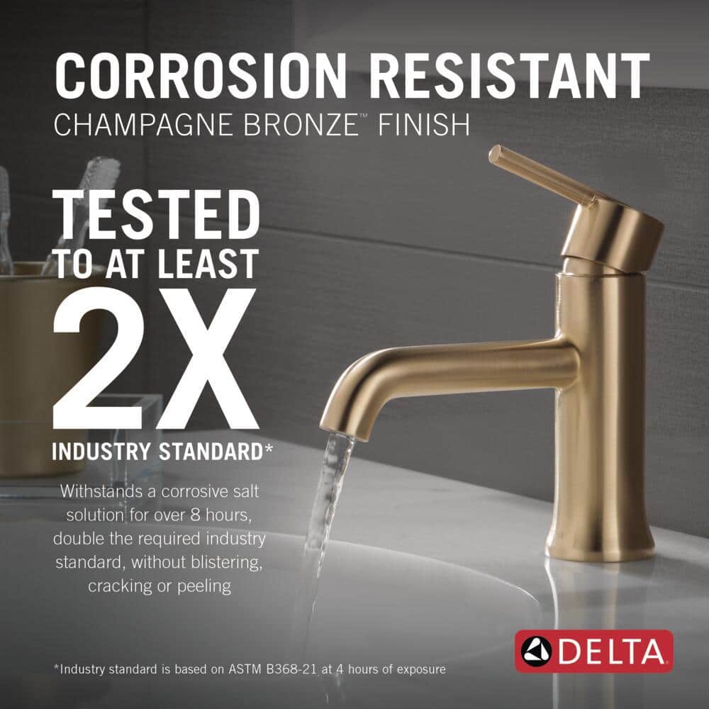 Delta Trinsic Modern Stainless Steel & Bronze Bathroom Faucet