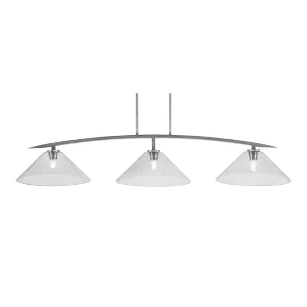 Unbranded Siena 3-Light Graphite Billiard-Light with Smoke Bubble Glass