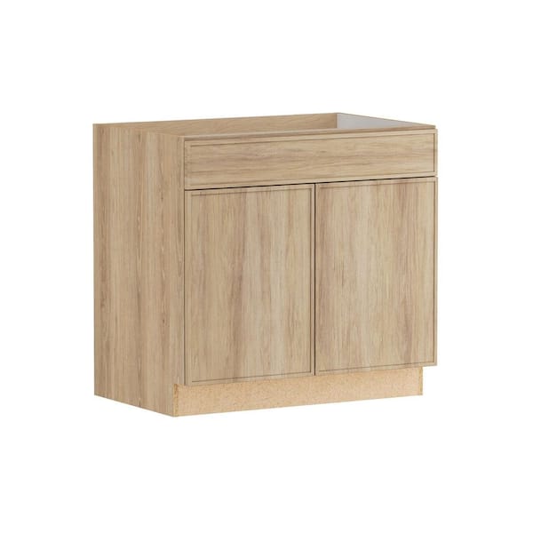 Designer Series Renly 36 in. W x 24 in. D x 34.5 in. H Assembled Slim Shaker Accessible Sink Base Cabinet in Sandstone