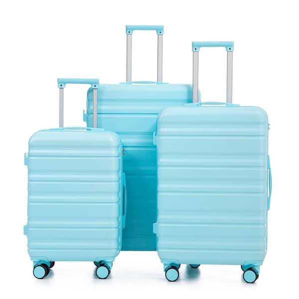 Boyel Living 3-Piece Blue ABS Plastic Hardside Spinner Luggage Set