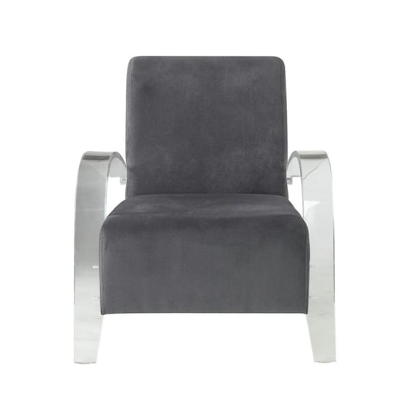 Acme Furniture Malyssa Charcoal and Clear Acrylic Accent Chair