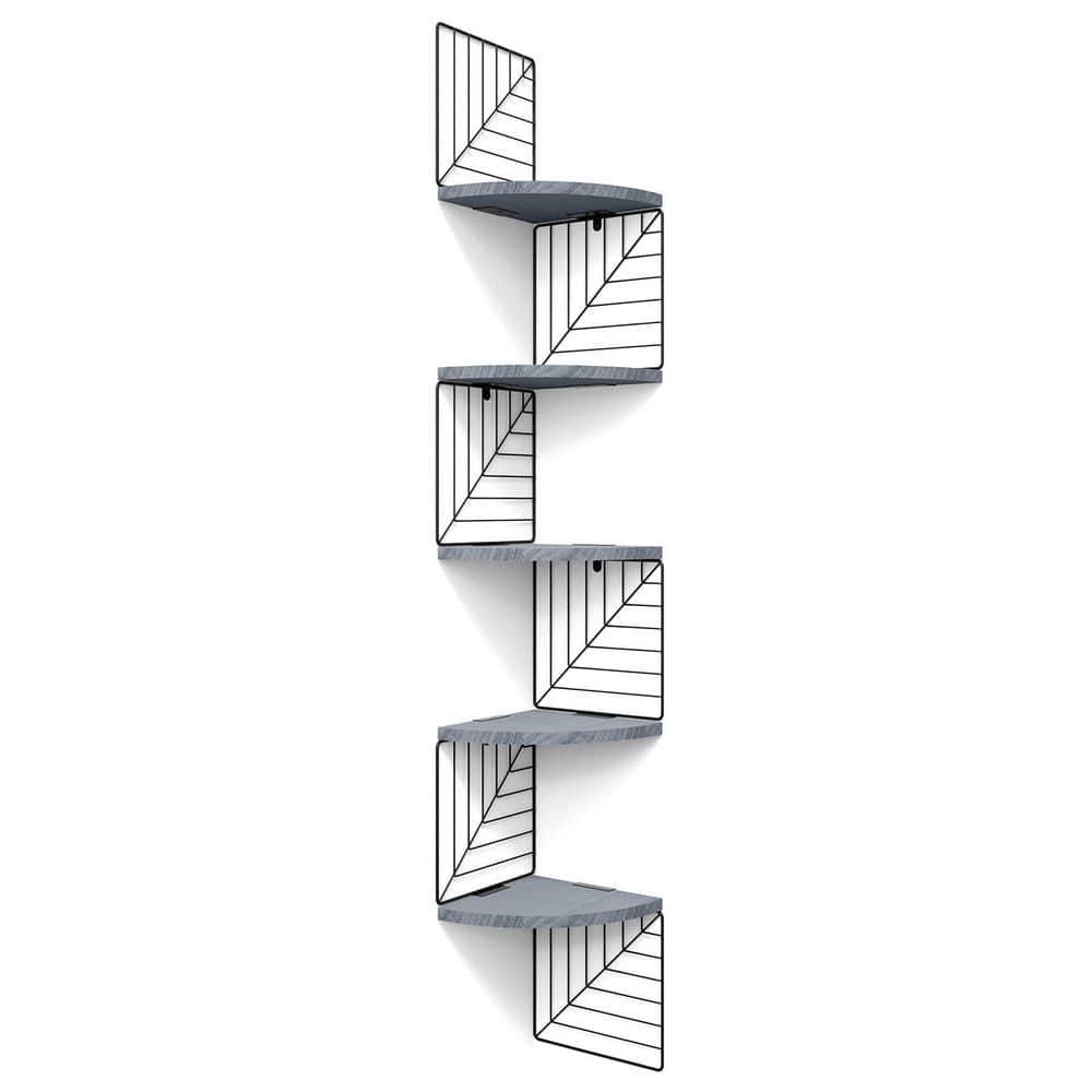 5-Tier Decorative Floating Corner Wall Shelves