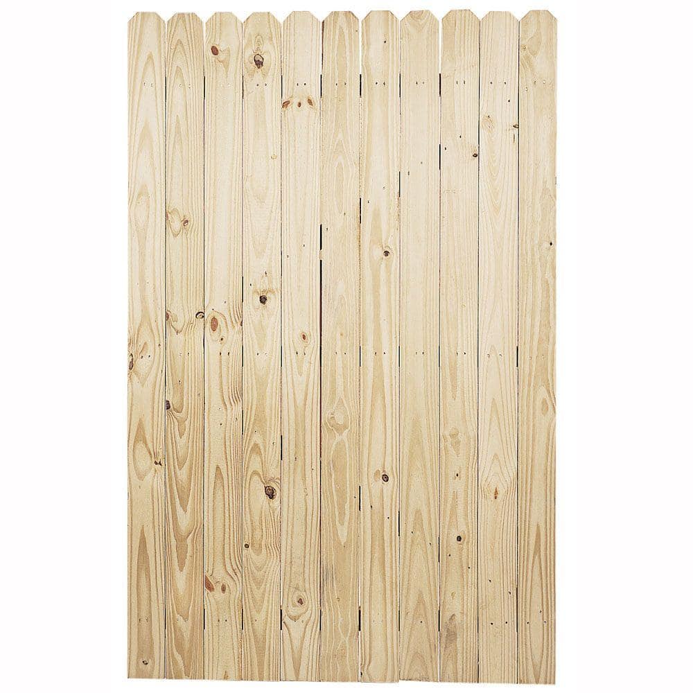 6 Ft H X 35 Ft W Pine Fence Stockade Gate 0330850 The Home Depot