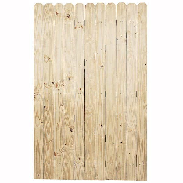 6 ft. H x 3.5 ft. W Pine Fence Stockade Gate 0330850 The Home Depot