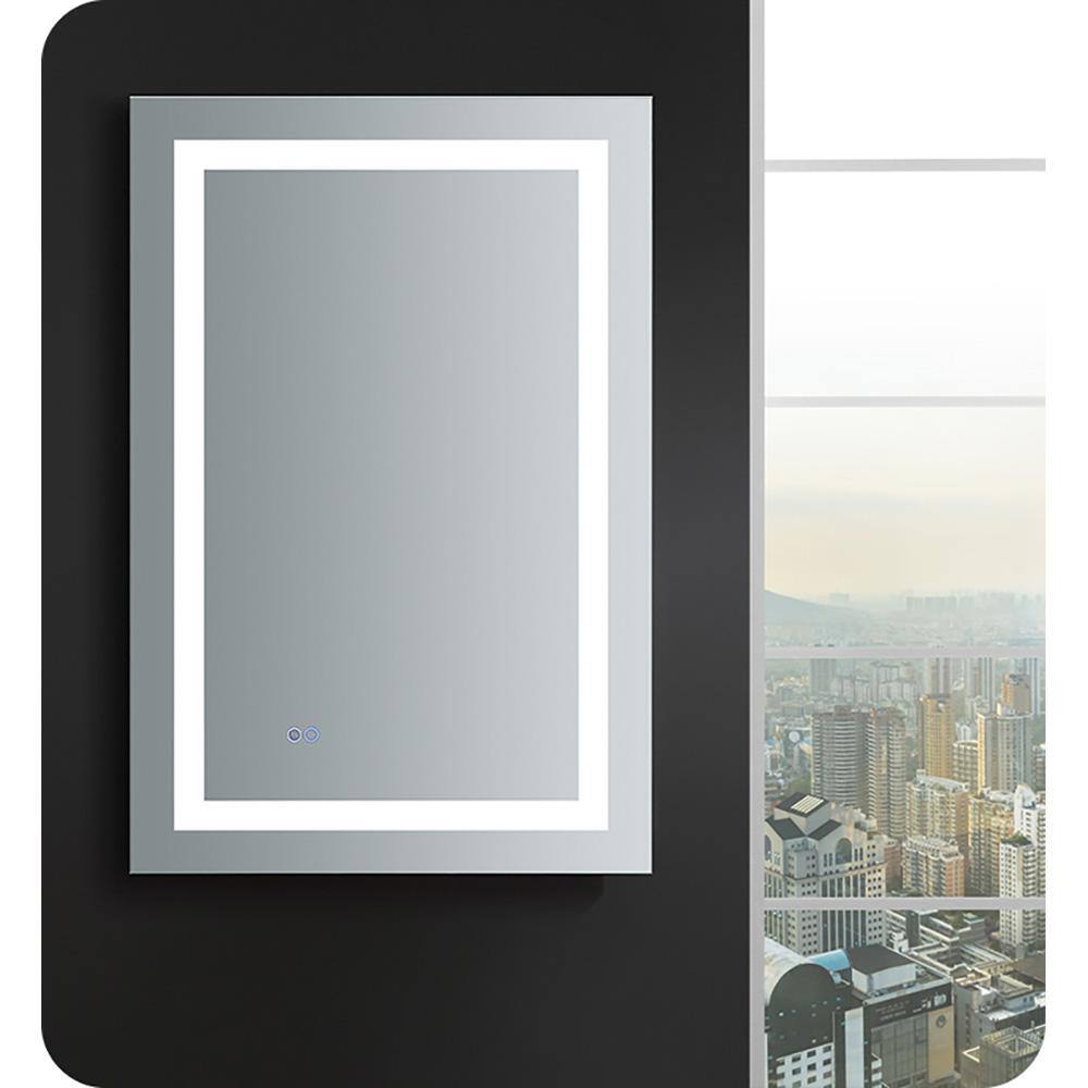 Frameless Rectangular LED Lighted Bathroom Vanity Mirror