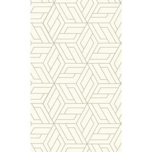 Whites Abstract Geometric Interlink Printed Non-Woven Non-Pasted Textured Wallpaper 57 sq. ft.