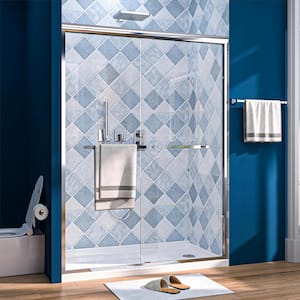 50 in. - 54 in. W x 72 in. H Sliding Framed Shower Door in Chrome with Clear Glass