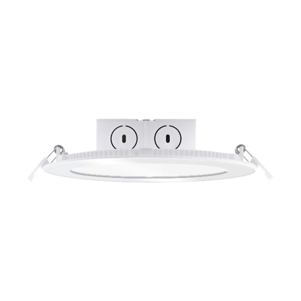 6 in. Canless 2700K, 65-Watt Equivalent, White Round Dimmable Flat LED Rece