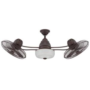 Bellows II 48 in. Dual Mount Indoor/Outdoor Aged Bronze Finish Ceiling Fan w/ Optional Light Kit & Remote/Wall Control
