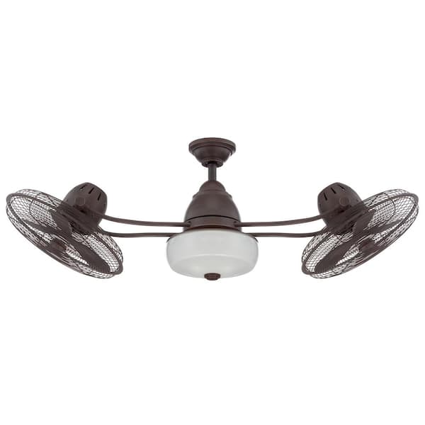 CRAFTMADE Bellows II 48 in. Dual Mount Indoor/Outdoor Aged Bronze Finish Ceiling Fan w/ Optional Light Kit & Remote/Wall Control