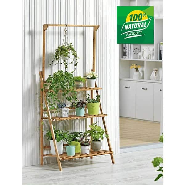 Hanging Plant Rack Storage Folding Display Shelf Made of Pure