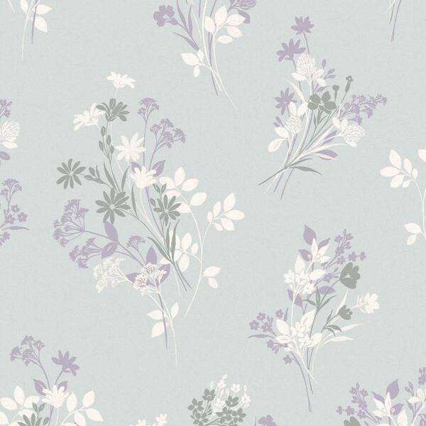 Laura Ashley Igerna Pale Duck Egg Blue Removable Wallpaper Sample